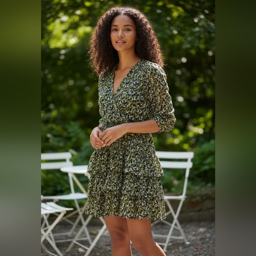 Banana Republic Green Floral Dress Size M